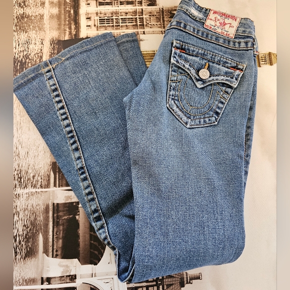 True Religion joey boot cut Denim Jeans light Wash women's size 25x29 - Picture 1 of 10
